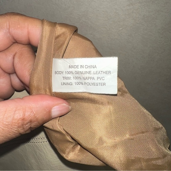 Mia Battina Women's Genuine Leather Cream Bag - Picture 7 of 11